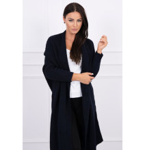 Női pulóver denevér típusú ujjakkal MI2019-13 sötétkék