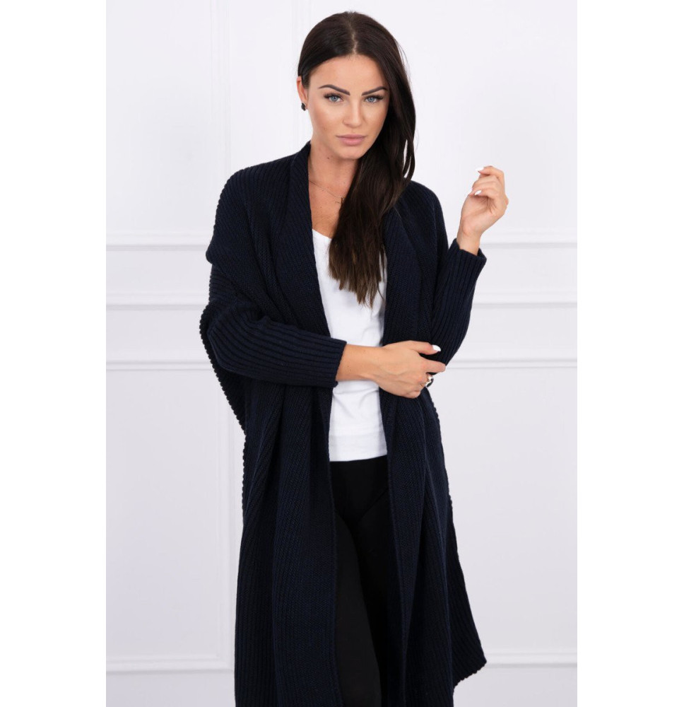 Női pulóver denevér típusú ujjakkal MI2019-13 sötétkék