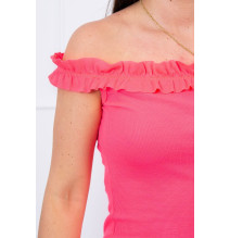 Ruha díszített hevederekkel MI9097 neon rózsaszín