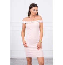 Ruha díszített hevederekkel MI9097 por rózsaszín