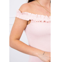 Ruha díszített hevederekkel MI9097 por rózsaszín