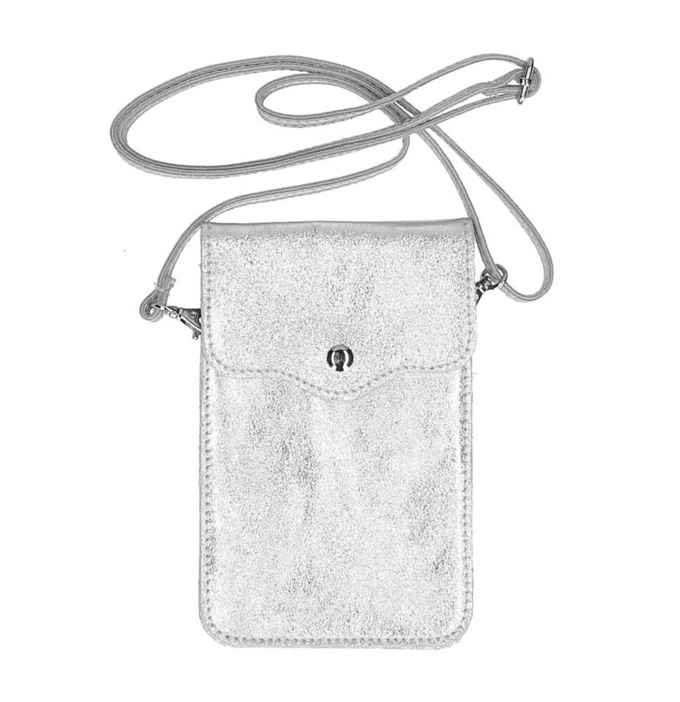 Bőrtok MI895 sötétkék ezüst Made in Italy