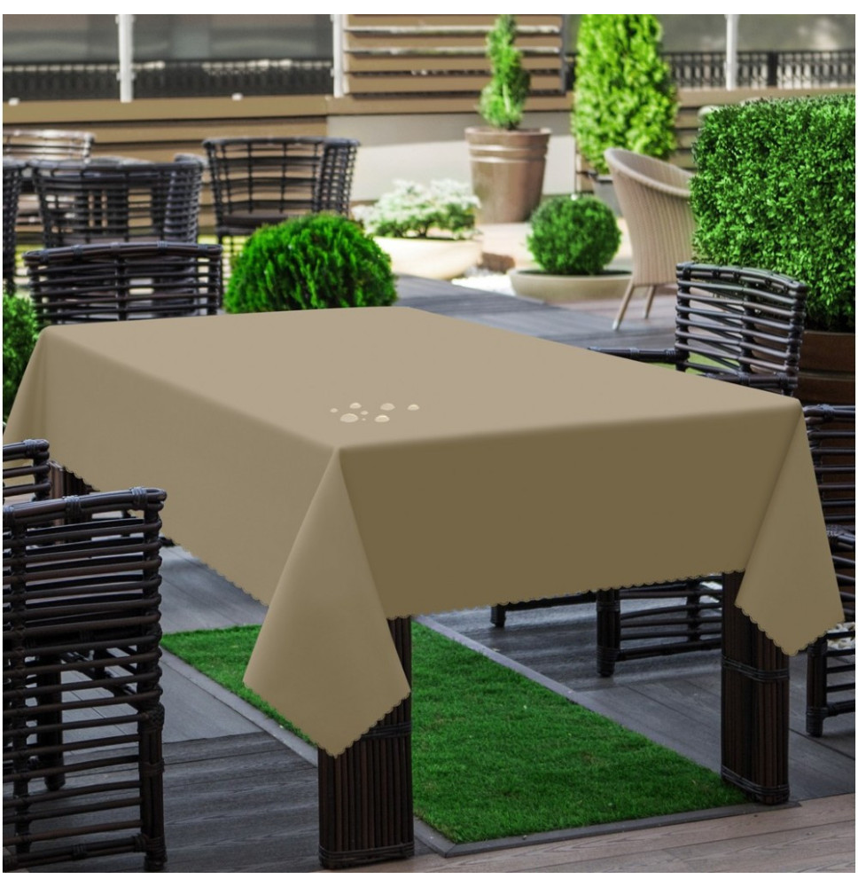 Kerti asztalterítő sötét bézs