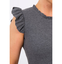 Fodrokkal díszített női póló MI9092 grafit