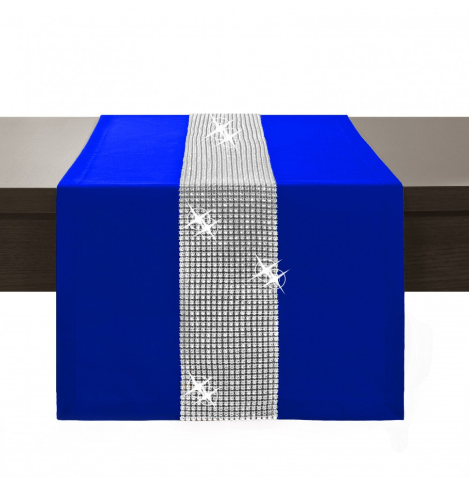 Asztalterítő GLAMOUR cirkóniával azúrkék