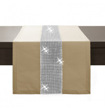 Asztalterítő GLAMOUR cirkóniával bézs