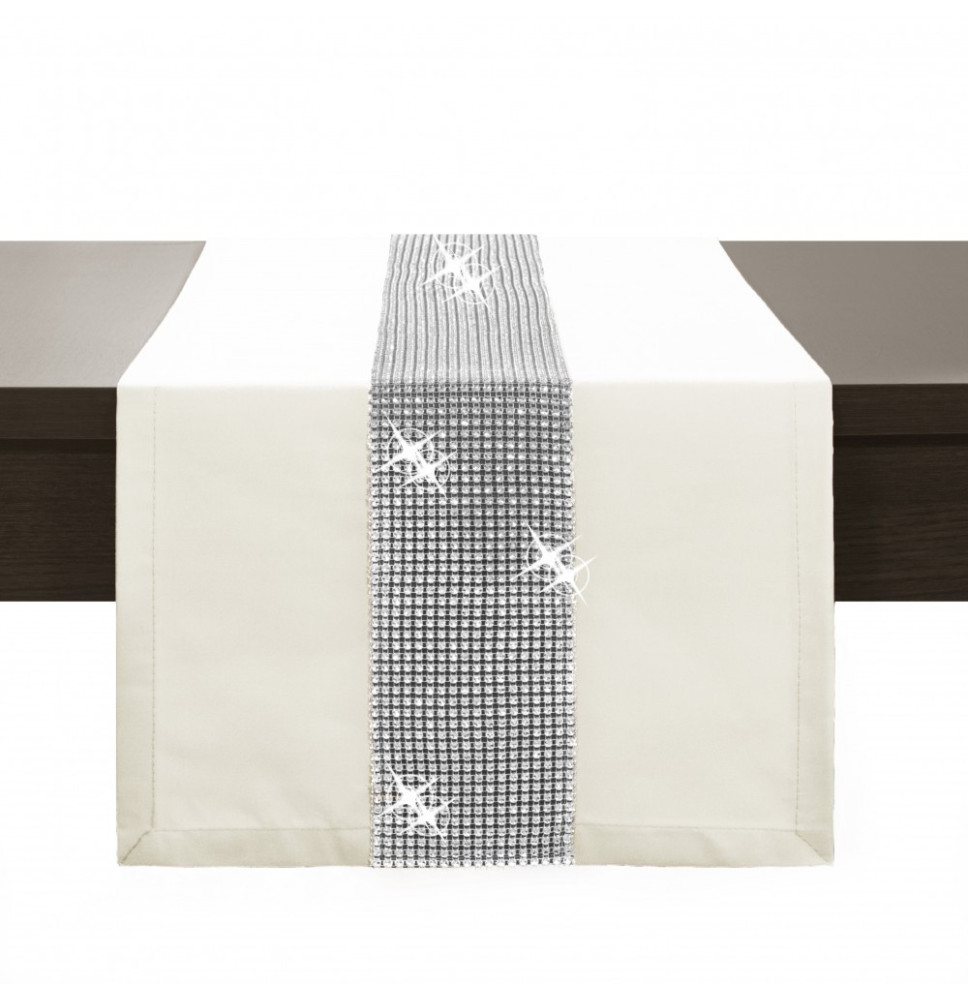 Asztalterítő GLAMOUR cirkóniával krém
