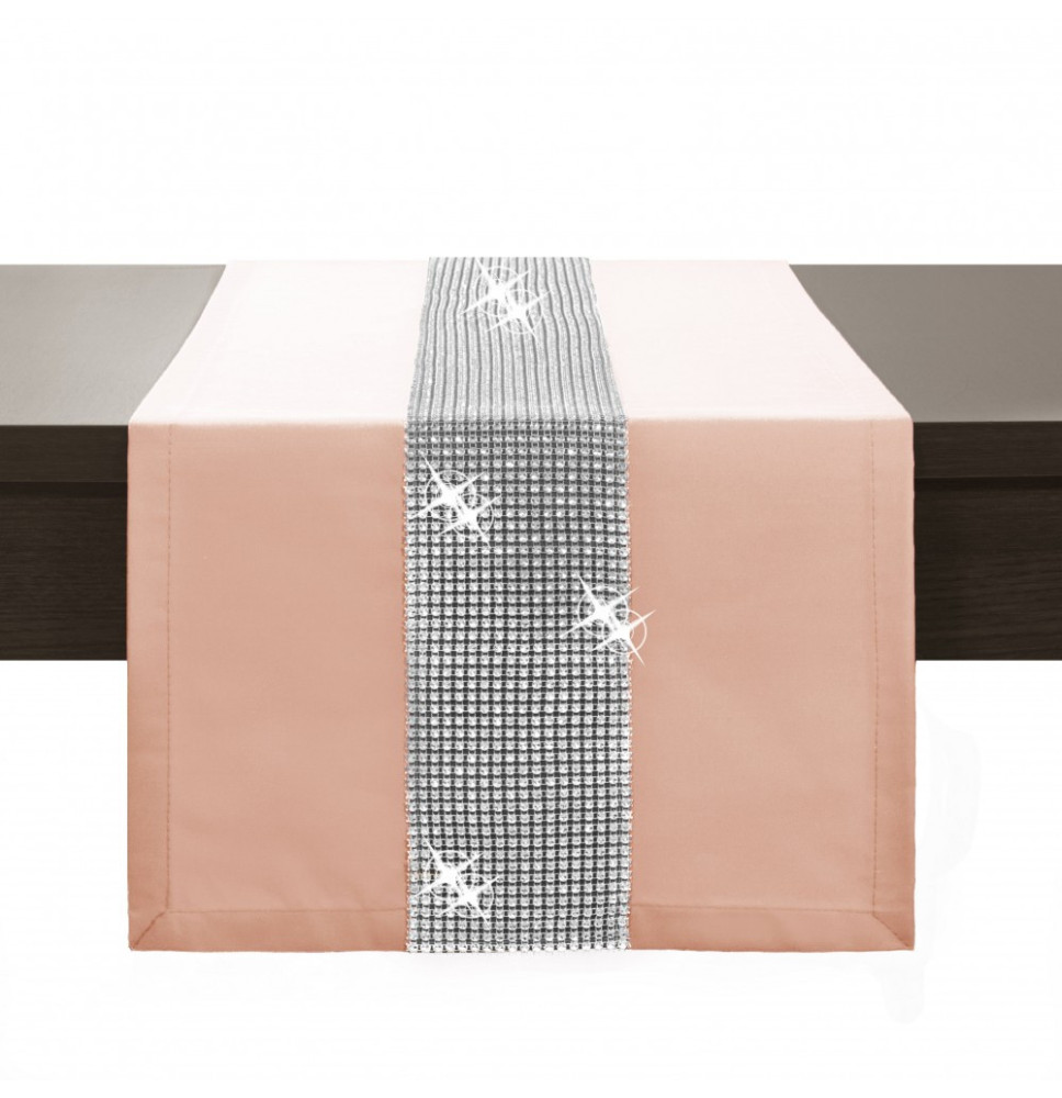 Asztalterítő GLAMOUR cirkóniával lazac