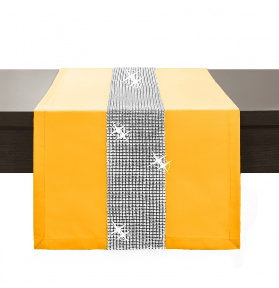 Asztalterítő GLAMOUR cirkóniával sárga