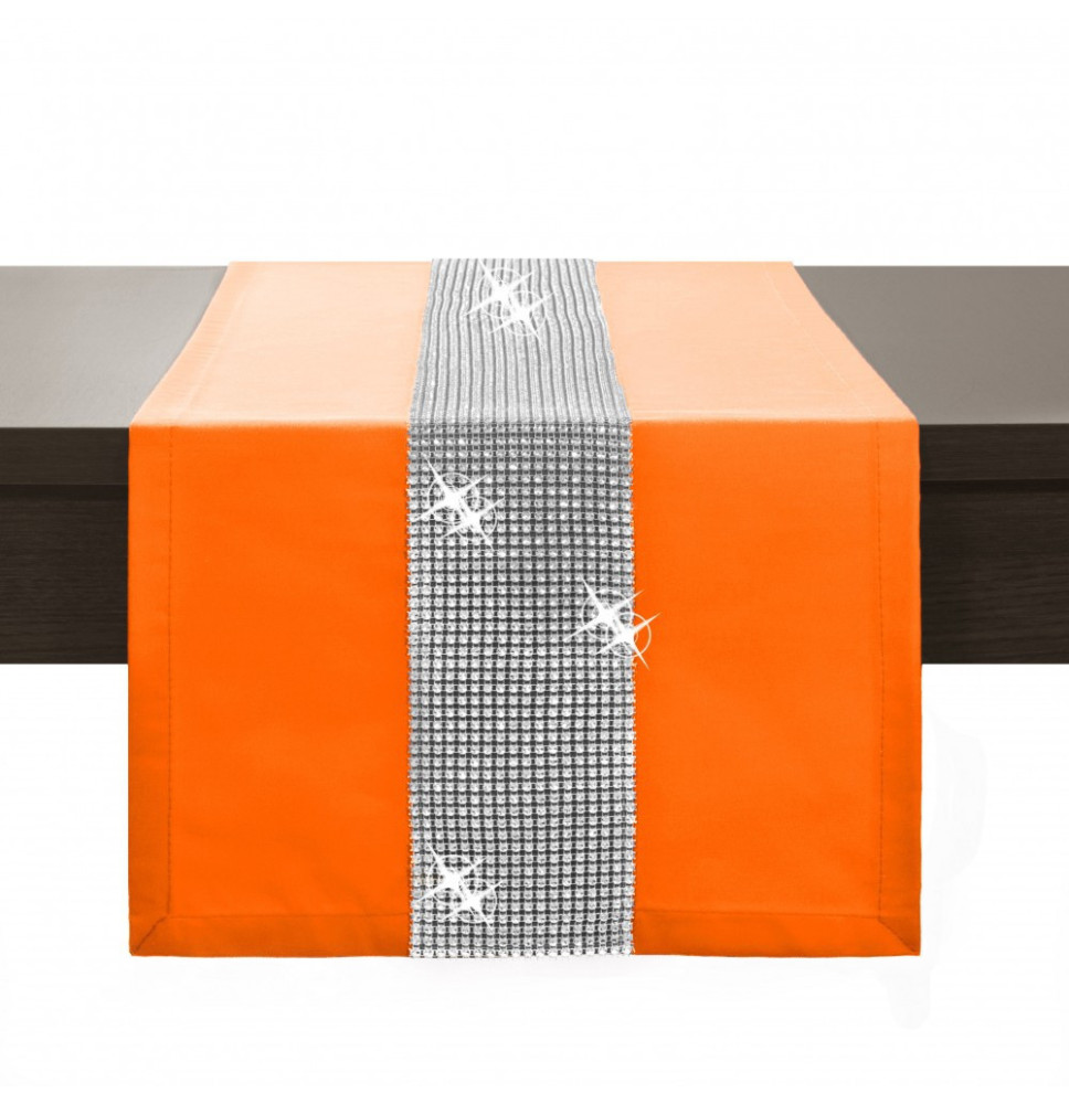 Asztalterítő GLAMOUR cirkóniával narancs