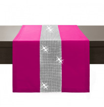 Asztalterítő GLAMOUR cirkóniával sötét rózsaszín