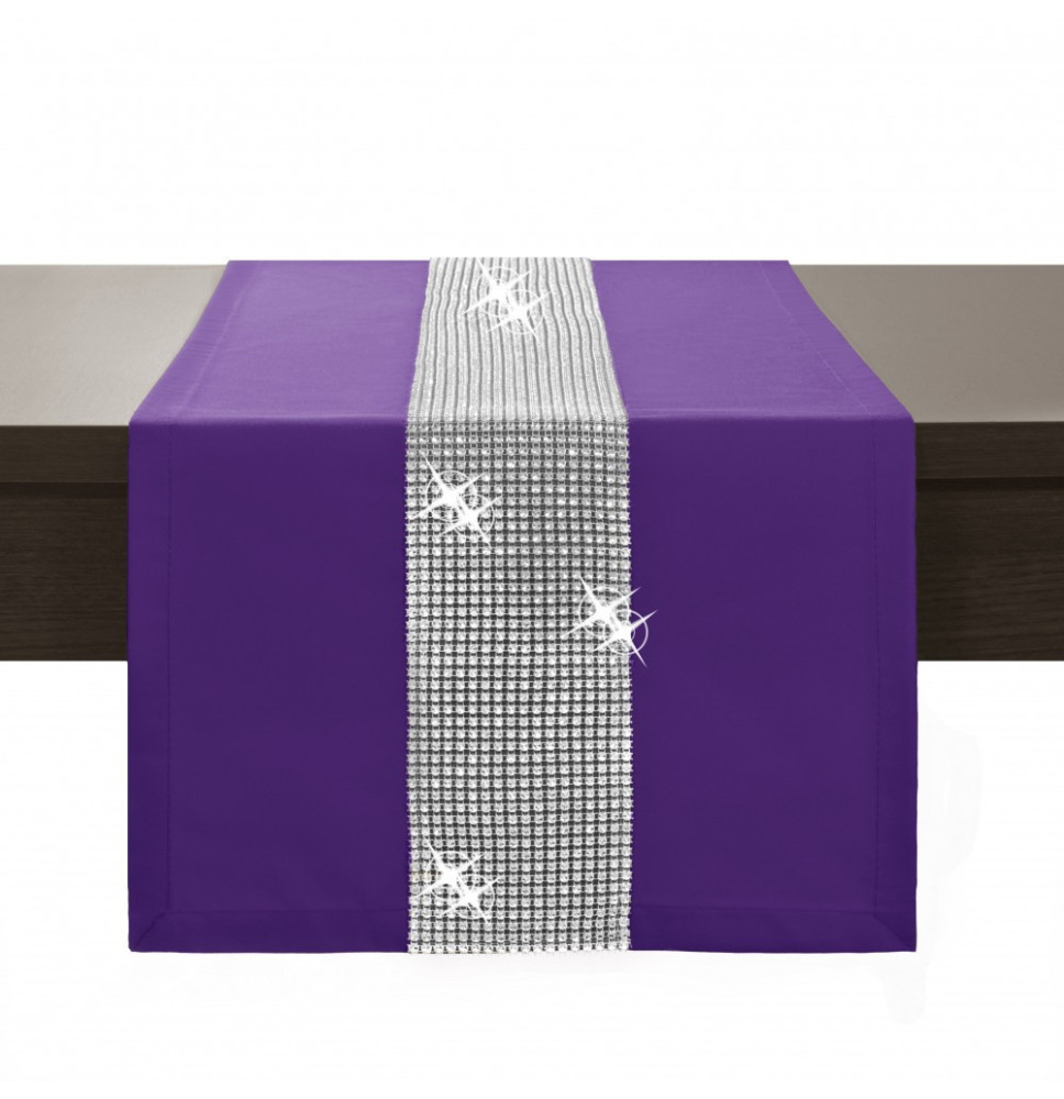 Asztalterítő GLAMOUR cirkóniával lila