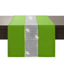 Asztalterítő GLAMOUR cirkóniával zöld