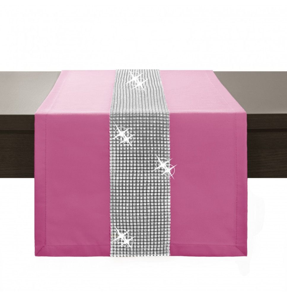 Asztalterítő GLAMOUR cirkóniával rózsaszín