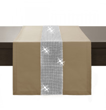 Asztalterítő GLAMOUR cirkóniával mocca