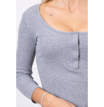 Nyakkivágású ruha MI8975 sötét szürke