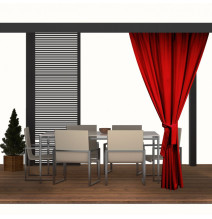 Kerti függöny a teraszon MIG10 piros