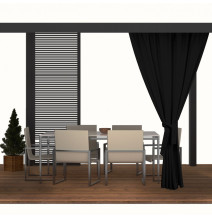 Kerti függöny a teraszon MIG01 fekete