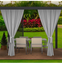 Kerti függöny a teraszon MIG03 világos szürke