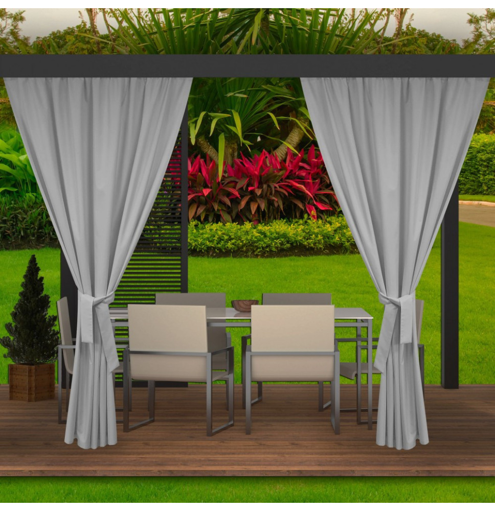 Kerti függöny a teraszon MIG03 világos szürke