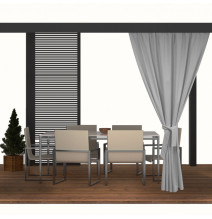 Kerti függöny a teraszon MIG03 világos szürke