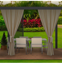 Kerti függöny a teraszon MIG21 sötét bézs