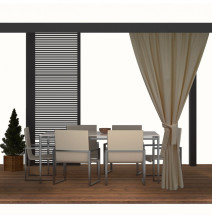 Kerti függöny a teraszon MIG21 sötét bézs