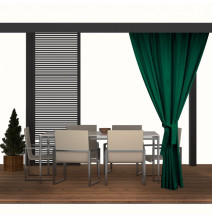 Kerti függöny a teraszon MIG71 sötétzöld
