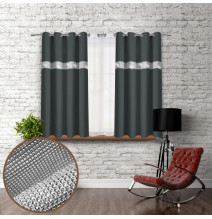 Függöny a gyűrűk cirkóniával 140x160 cm grafit