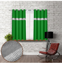 Függöny a gyűrűk cirkóniával 140x160 cm zöld