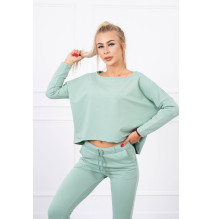 Női szett túlméretes blúzzal MI9091 sötét menta