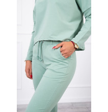 Női szett túlméretes blúzzal MI9091 sötét menta