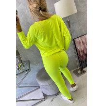 Női szett túlméretes blúzzal MI9091 sárga neon