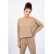 Női szett túlméretes blúzzal MI9091 camel