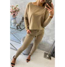 Női szett túlméretes blúzzal MI9091 camel
