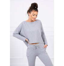 Női szett túlméretes blúzzal MI9091 szürke
