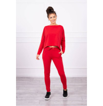 Női szett túlméretes blúzzal MI9091 piros