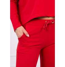 Női szett túlméretes blúzzal MI9091 piros