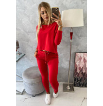 Női szett túlméretes blúzzal MI9091 piros