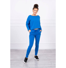 Női szett túlméretes blúzzal MI9091 azúrkék