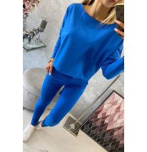 Női szett túlméretes blúzzal MI9091 azúrkék