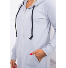 Női kapucnis zsebek MI8924 szürke