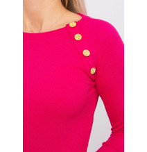 Női ruha díszített gombokkal MI5918 fukszia