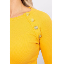 Női ruha díszített gombokkal MI5918 okker