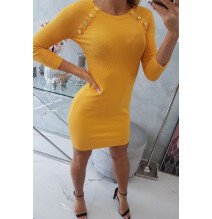 Női ruha díszített gombokkal MI5918 okker