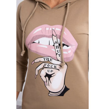 Ruha meghosszabbított hátsó és színes nyomtatott elülső MI64632 camel