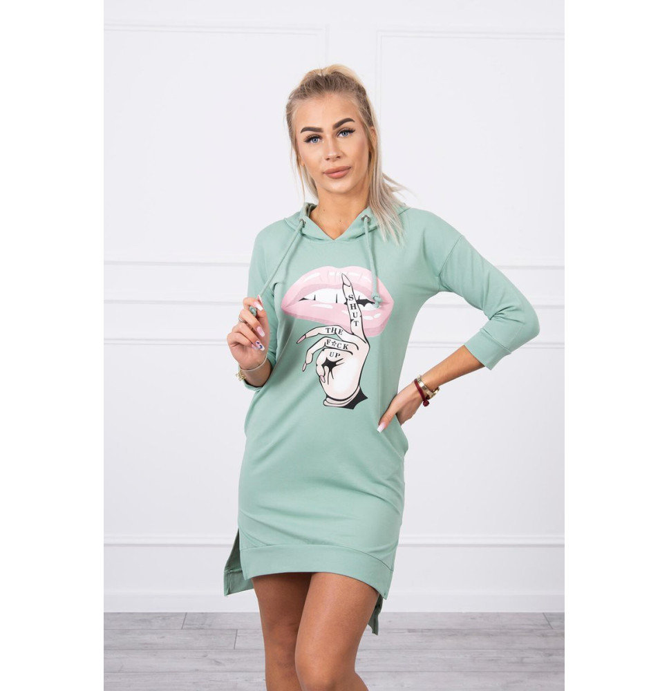 Ruha meghosszabbított hátsó és színes nyomtatott elülső MI64632 sötét menta