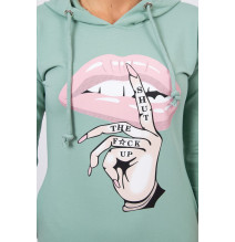 Ruha meghosszabbított hátsó és színes nyomtatott elülső MI64632 sötét menta