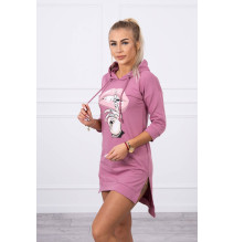 Ruha meghosszabbított hátsó és színes nyomtatott elülső MI64632 sötét rózsaszín