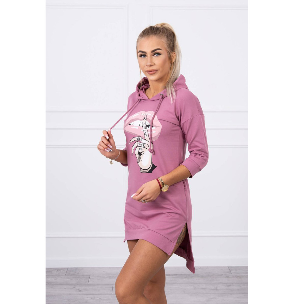 Ruha meghosszabbított hátsó és színes nyomtatott elülső MI64632 sötét rózsaszín